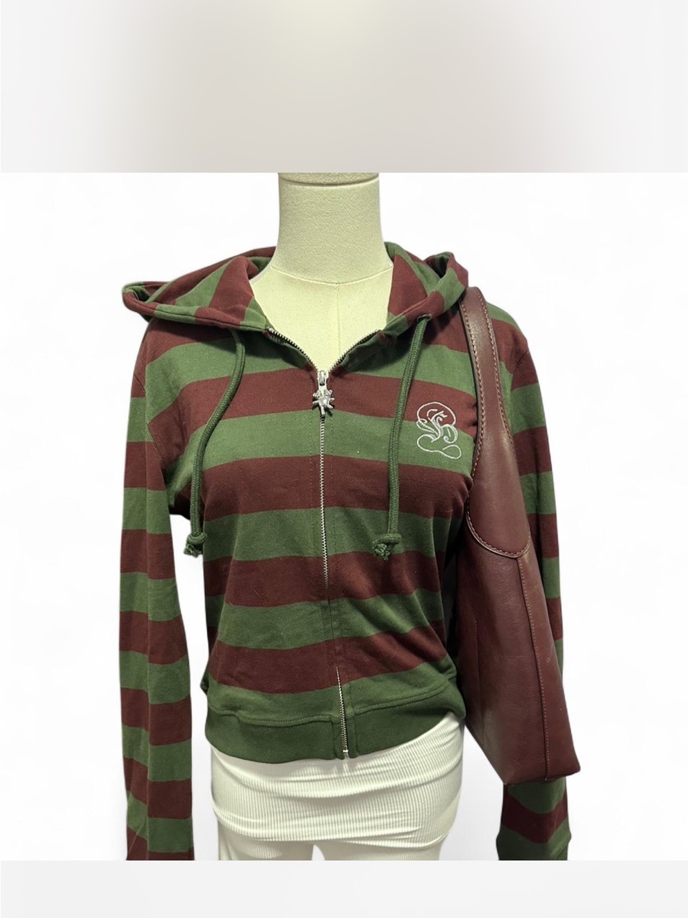 Marc Anthony Fitted Stripe Zip Up Hoodie